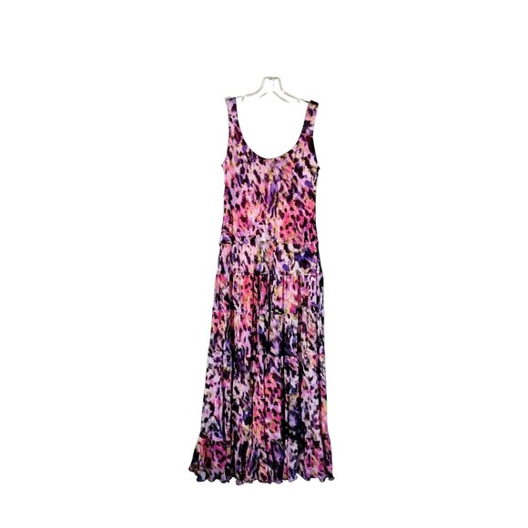 Jones New York Pink Multi Sleeveless A-Line Midi Dress Size 4 - Picture 2 of 5